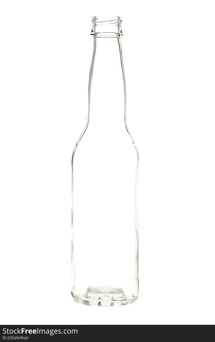 Beer bottle silhouette against white