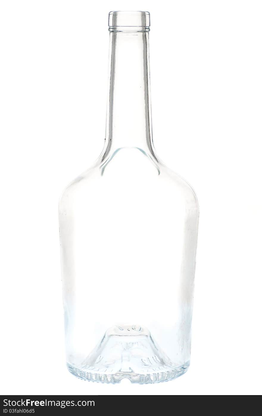 Cognac bottle silhouette against white