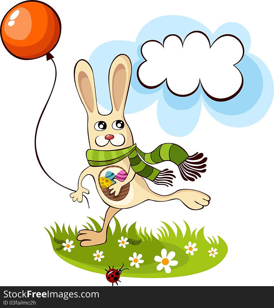 vector illustration of a cute easter card