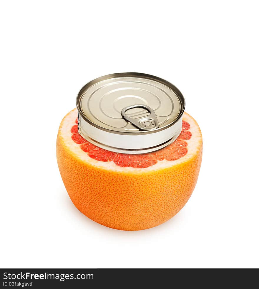 Fresh grapefruit isolated Can fruit concept.