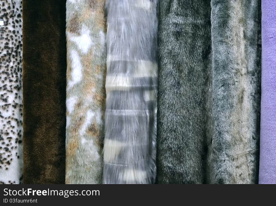 Several Samples Of Artificial Fur