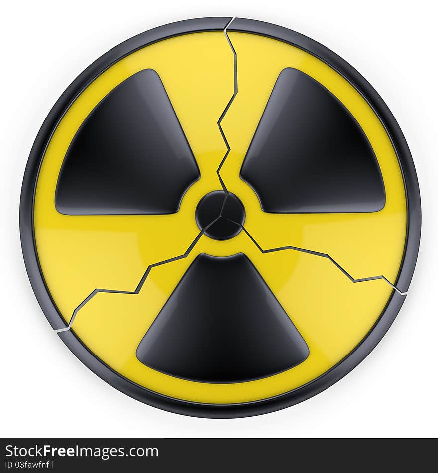 Cracked Radiation Sign.