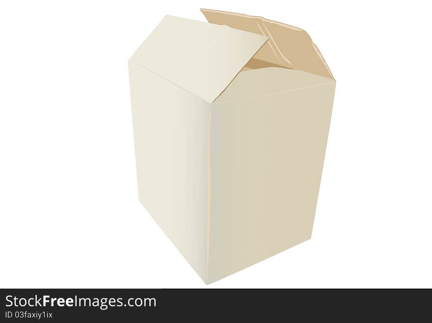 Vector illustration of cardboard box under the white background