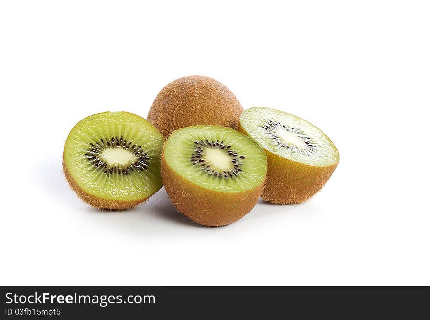 Kiwis isolated on white