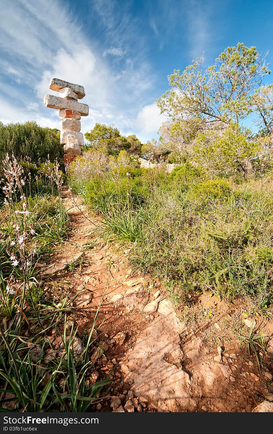 Stone statue memorial majorca near es pontas