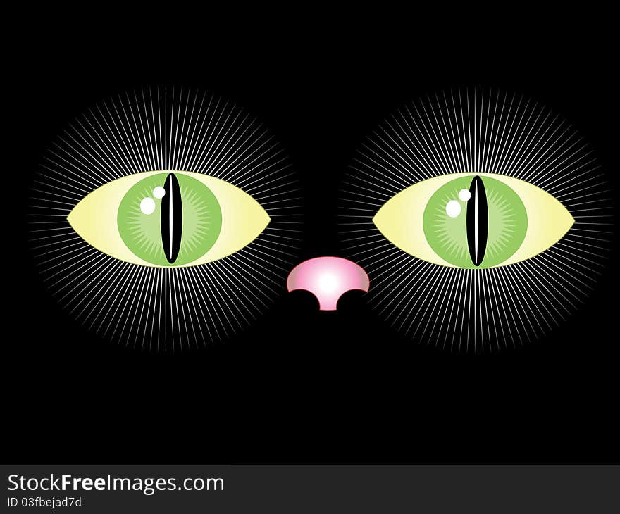 Black cat eyes ,abstract background