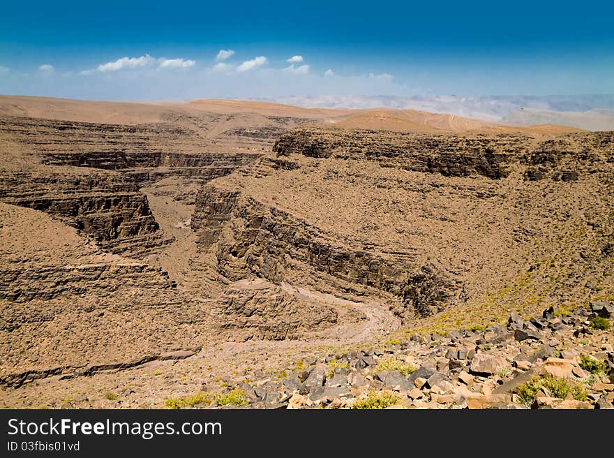 Canyon in Maroccan mountains during spring