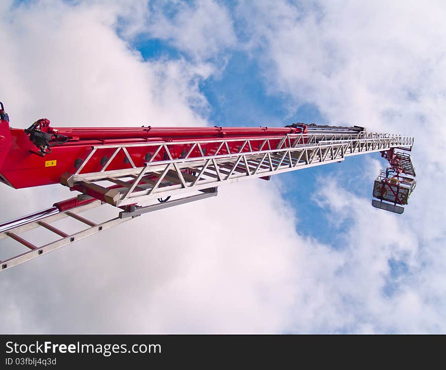 Photo taken during the firefighting profession, held annually in my town, One of the firemen's ladder fire trucks. Photo taken during the firefighting profession, held annually in my town, One of the firemen's ladder fire trucks
