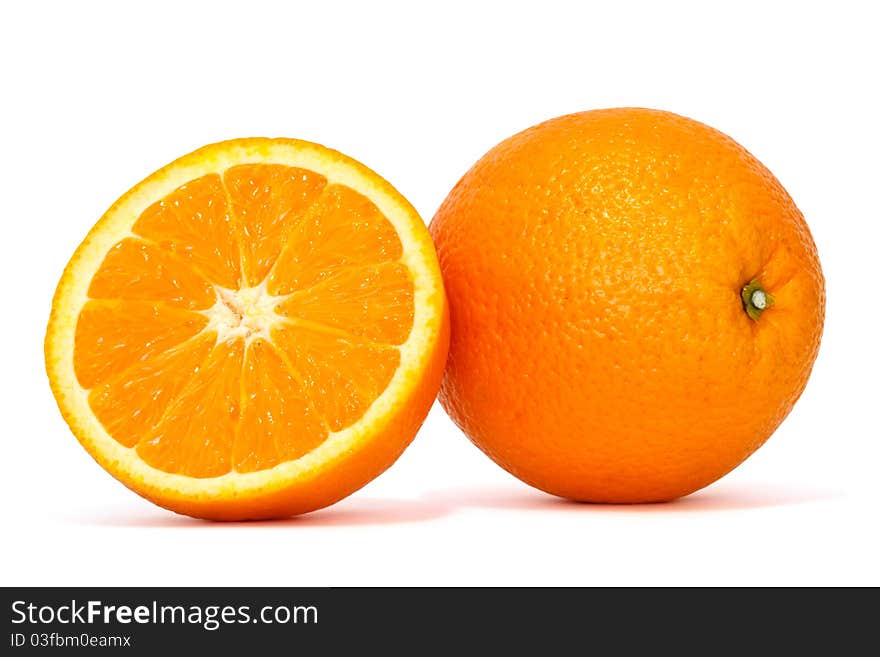 Orange over white background, clipping path