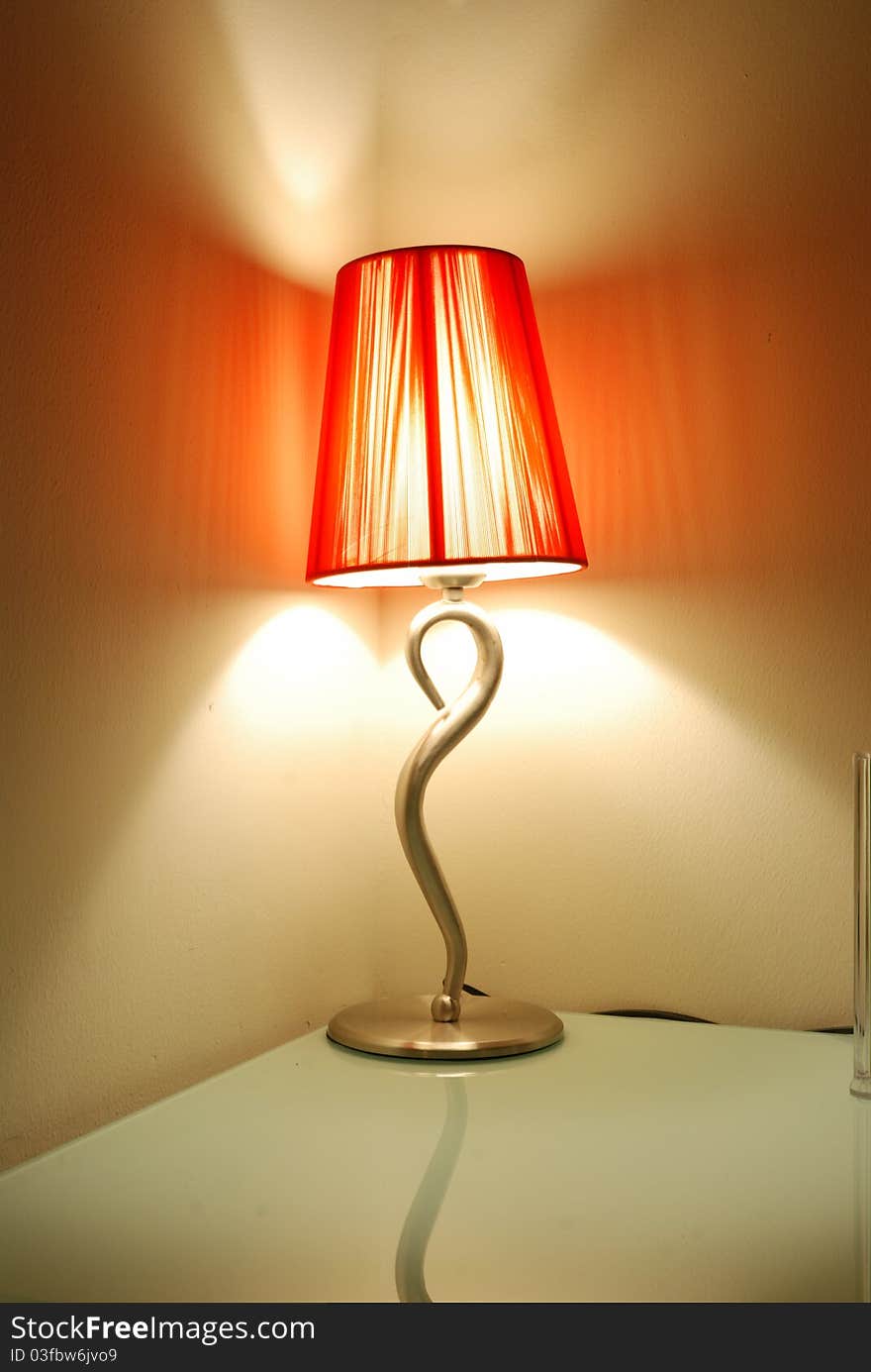 Close up of old fashion table lamp