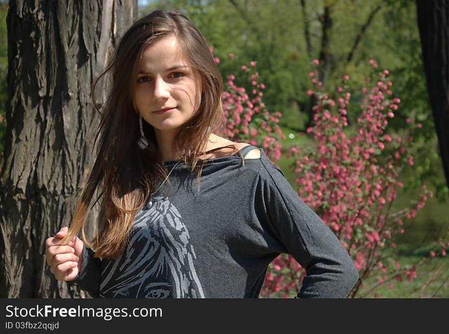 Young Girl In Park - Portrait