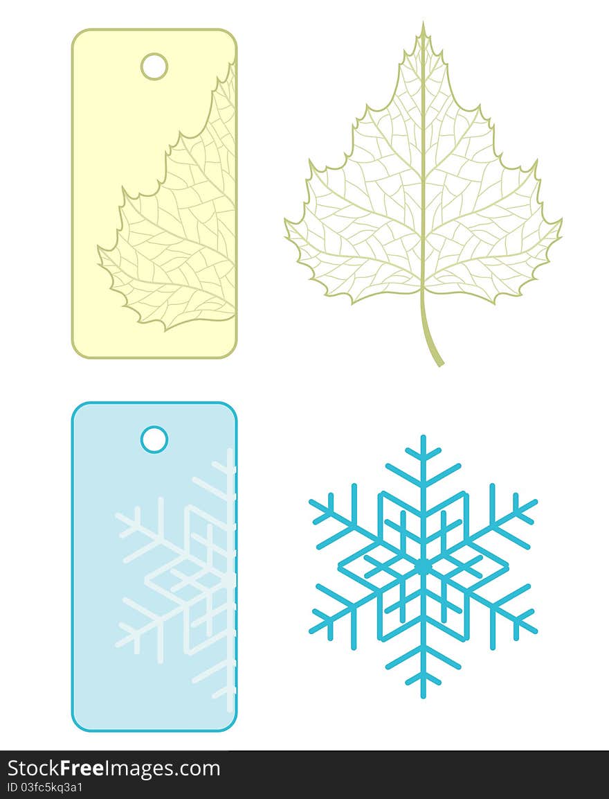 Vector sale label with summer and winter decoration. Vector sale label with summer and winter decoration.