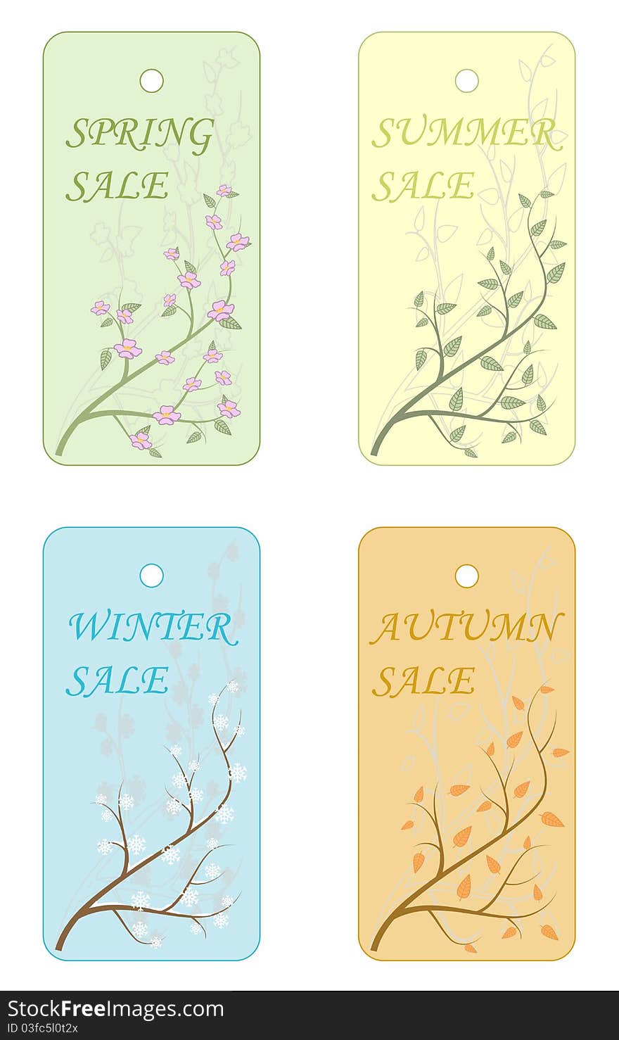 Four sale label with seasonal decoration. Four sale label with seasonal decoration.