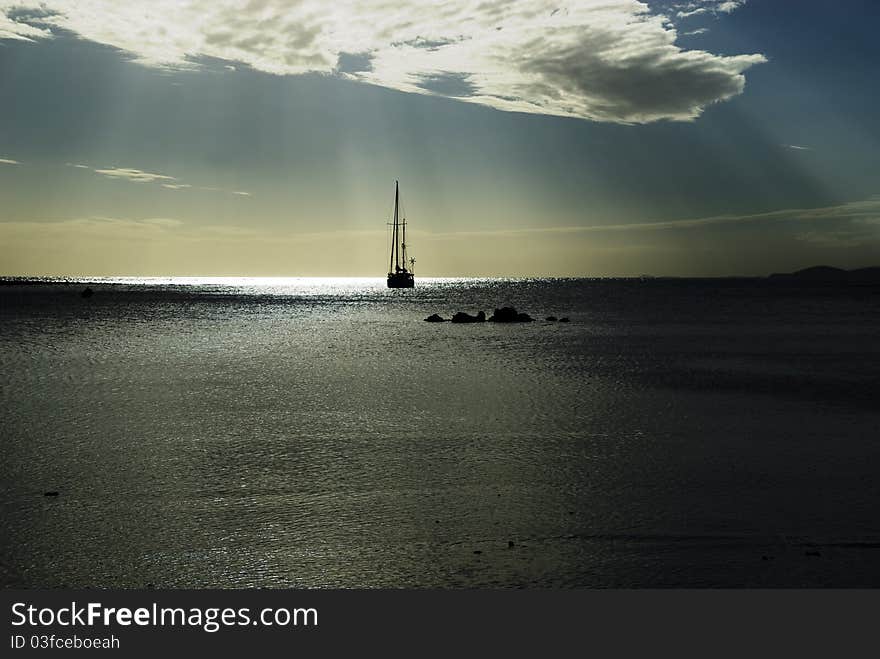 Sunset anchorage in new caledonia island south pacific. Sunset anchorage in new caledonia island south pacific