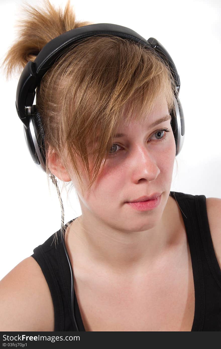 Shot of a teenager disc jockey girl. Shot of a teenager disc jockey girl