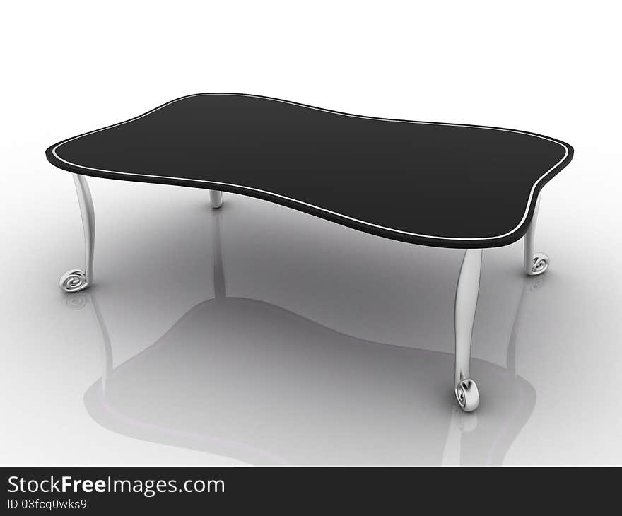 Black Table Black Ceramic And Metal Feet â„–1