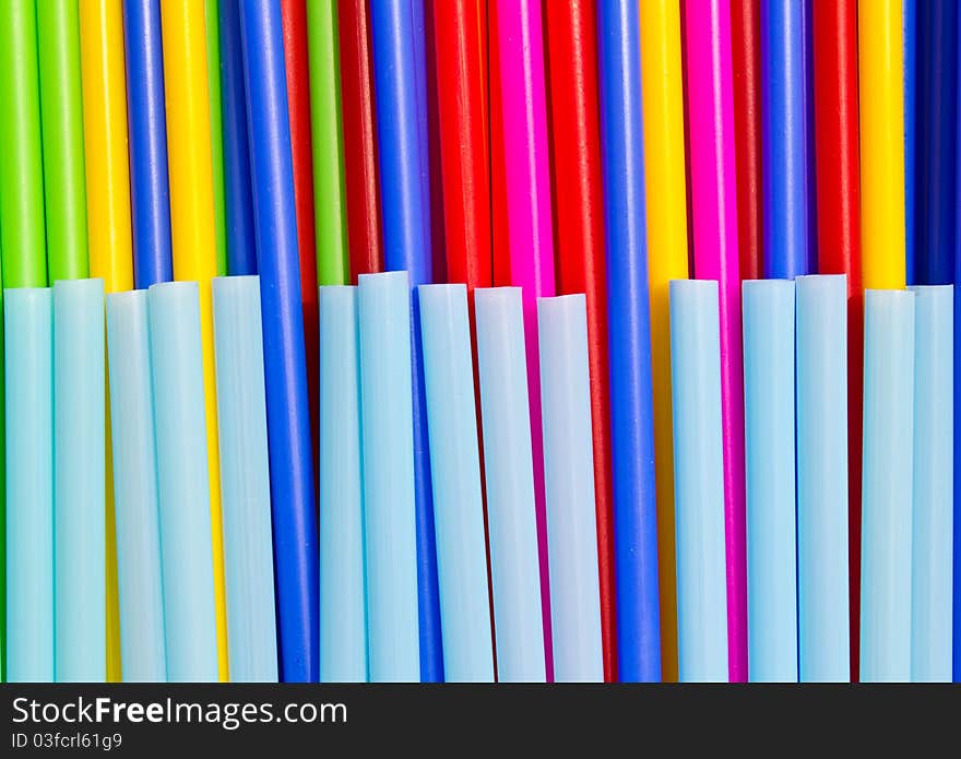 Plastic tube variety of colors.