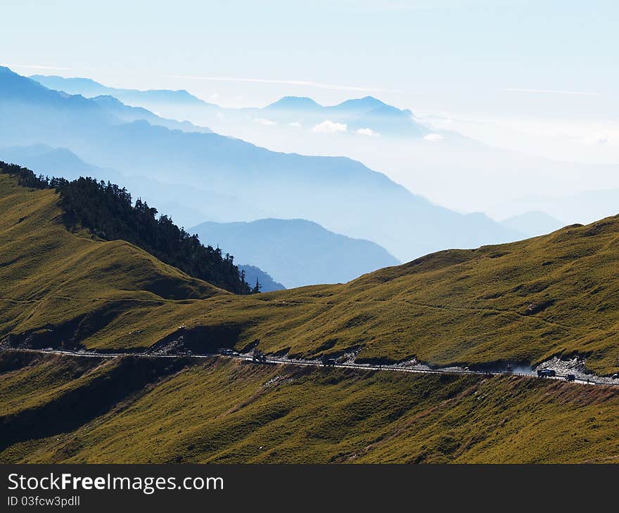 The landscape of Hehuan Mountain in taiwan