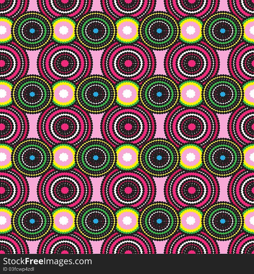 Abstract colorful circles pattern