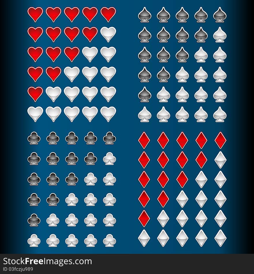 Illustration of rating system with playing card icon