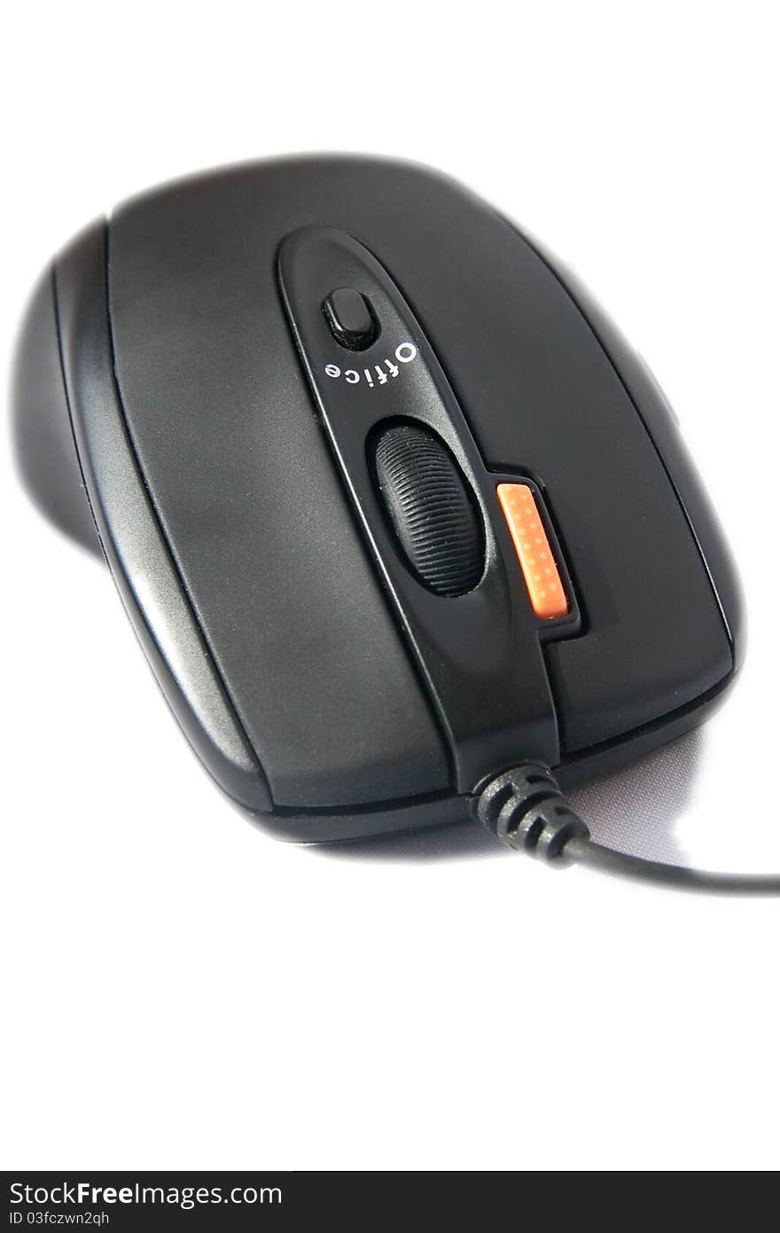 Black computer mouse isolated on white