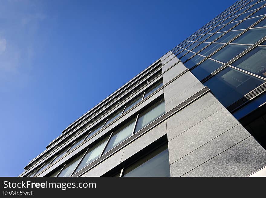 Abstract modern architecture detail with clear sky