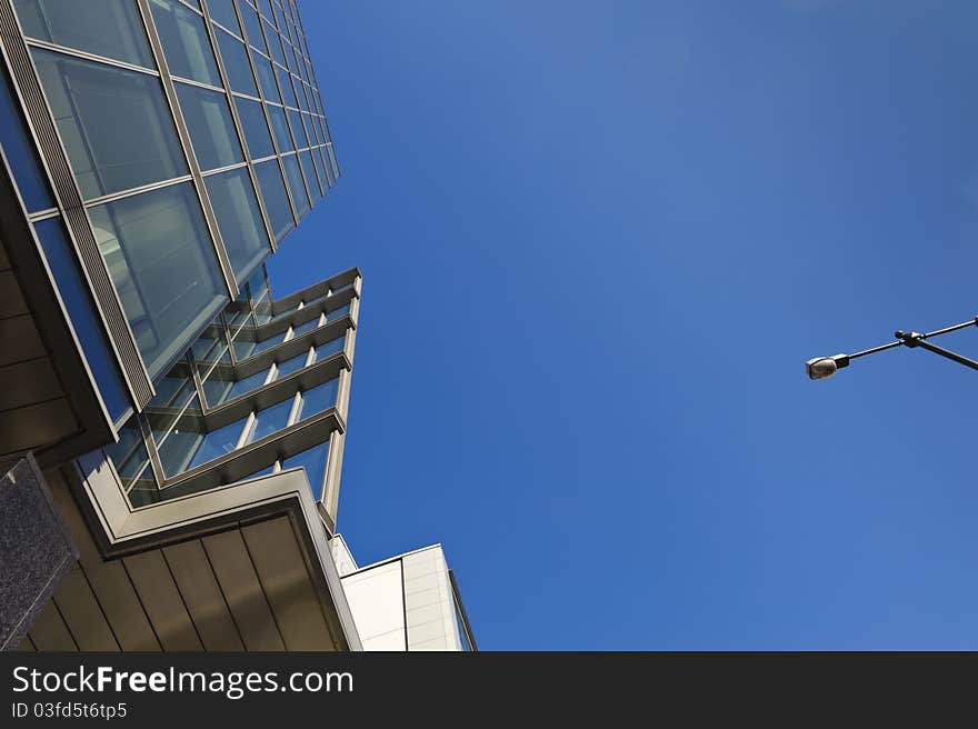 Modern architecture abstract detail with blue sky. Modern architecture abstract detail with blue sky