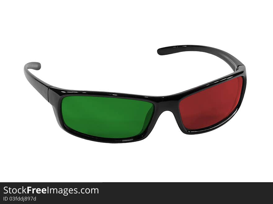 Glasses With Red And Green Glass