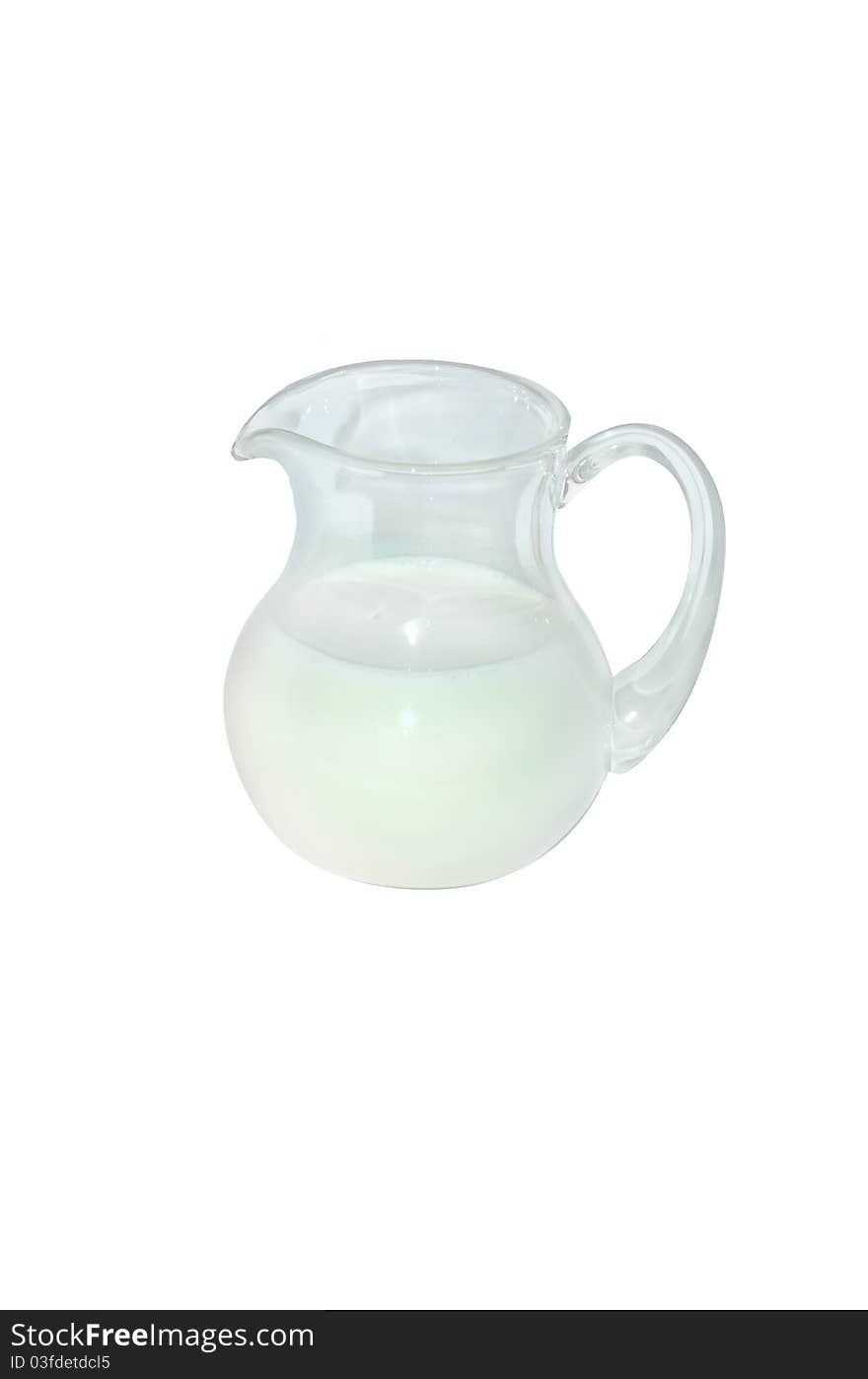 Jug of milk isolated