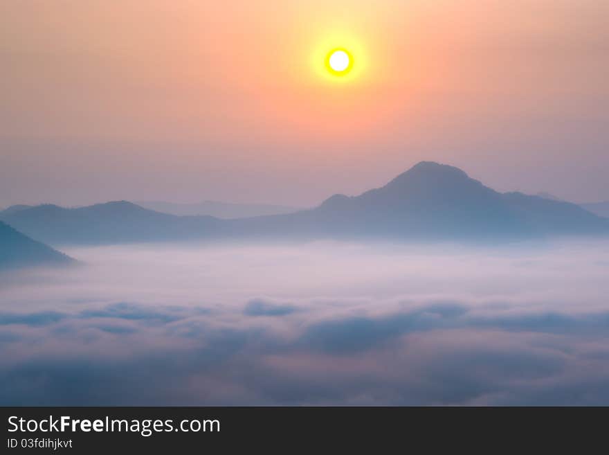 Cloudscape, Sunset Mountain views, Natural, landsc