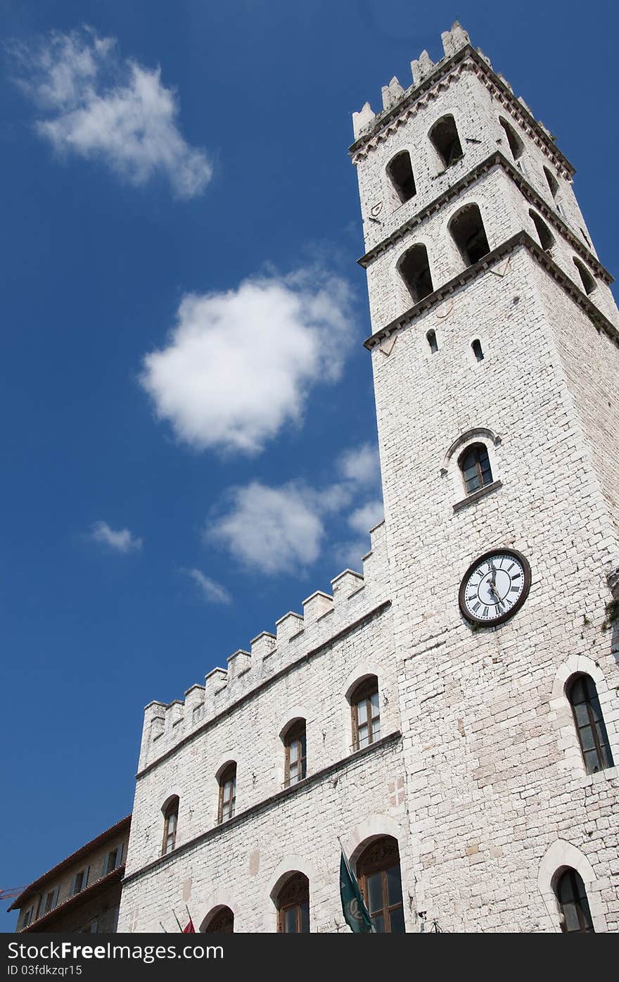 View of an ancient tower in Assisi