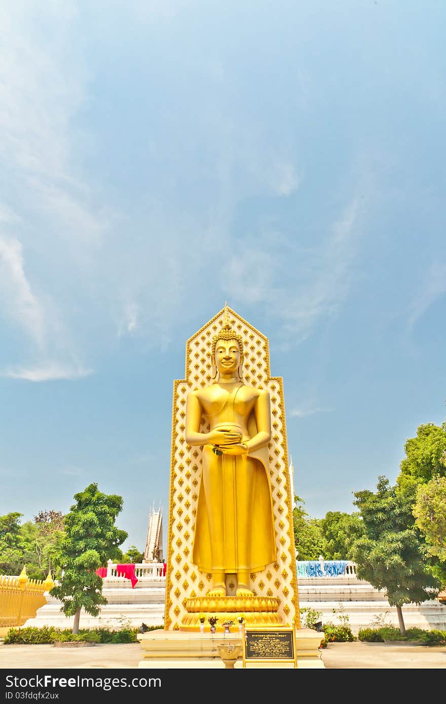 Buddha under the big sky, carrying the bowl. Buddha under the big sky, carrying the bowl