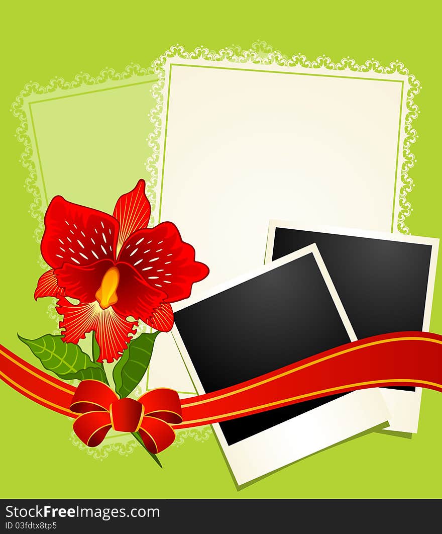 Photo frames with flowers