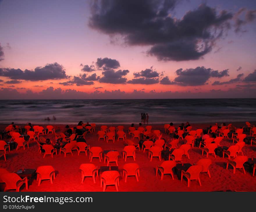 Herzlia beach, during sunset time. Herzlia beach, during sunset time.