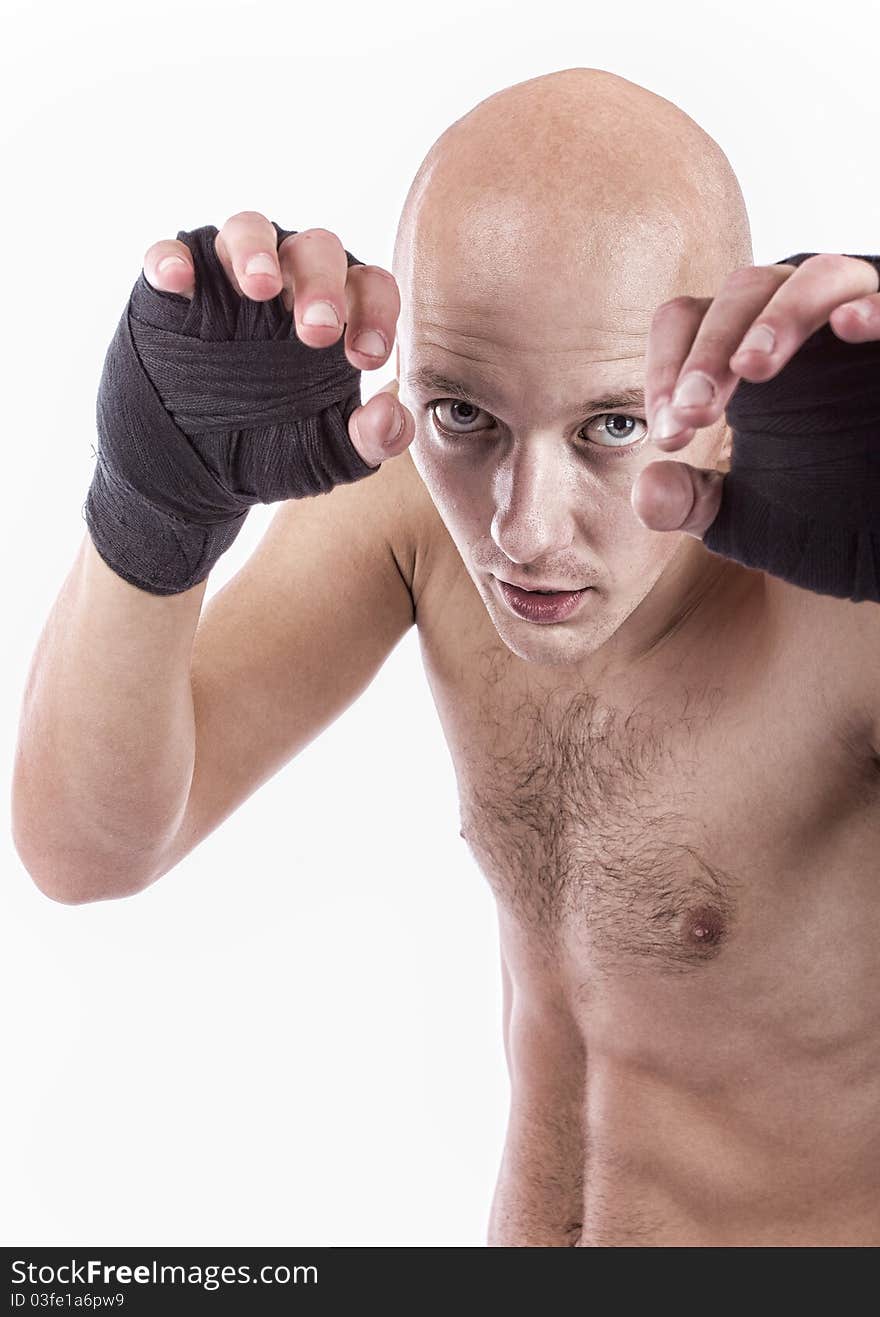 Image of bold Muay Thai fighter. Image of bold Muay Thai fighter