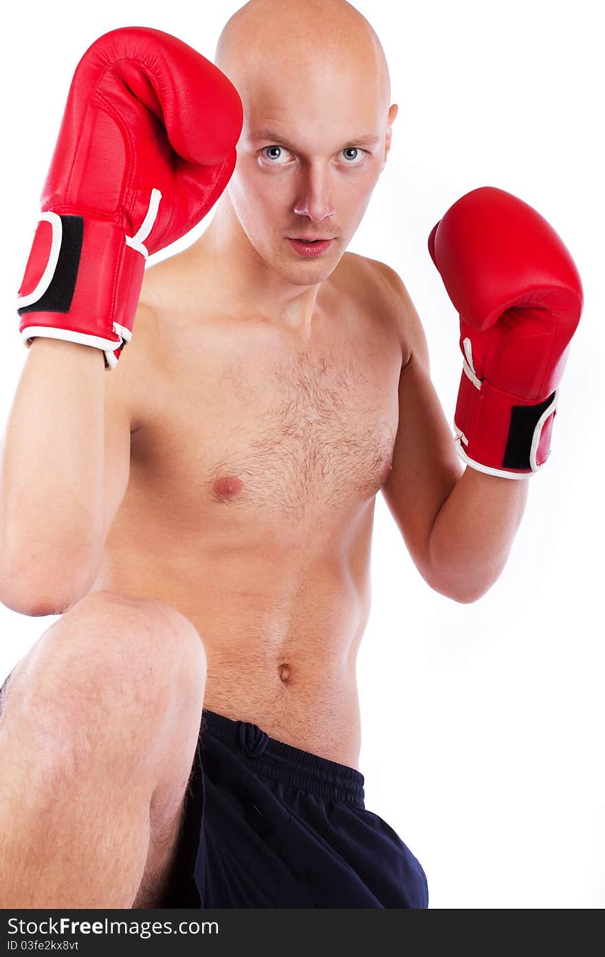 Image of bold kick-boxer. Image of bold kick-boxer