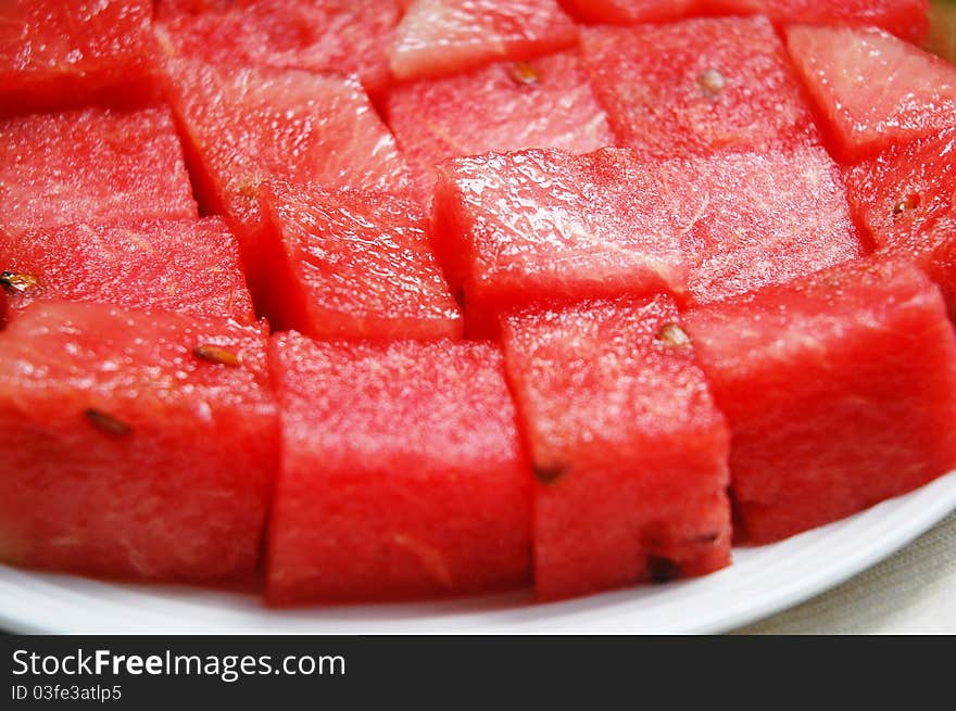 Image of slice watermelon at plate