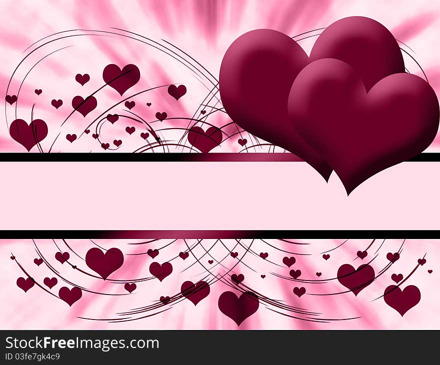 Two hearts on a pink background. Two hearts on a pink background