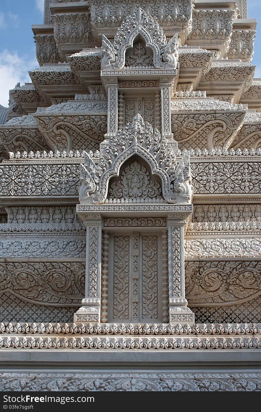 Religious monument in the grounds of the Royal Palace Phnom Penh Cambodia. Religious monument in the grounds of the Royal Palace Phnom Penh Cambodia.