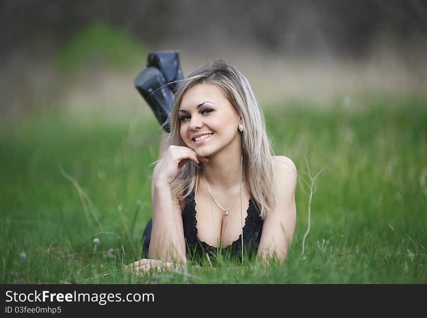 Ukrainian girl in short dress. Ukrainian girl in short dress