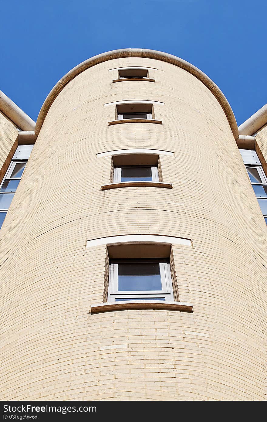 Brick building in the shape of rotunda. Brick building in the shape of rotunda