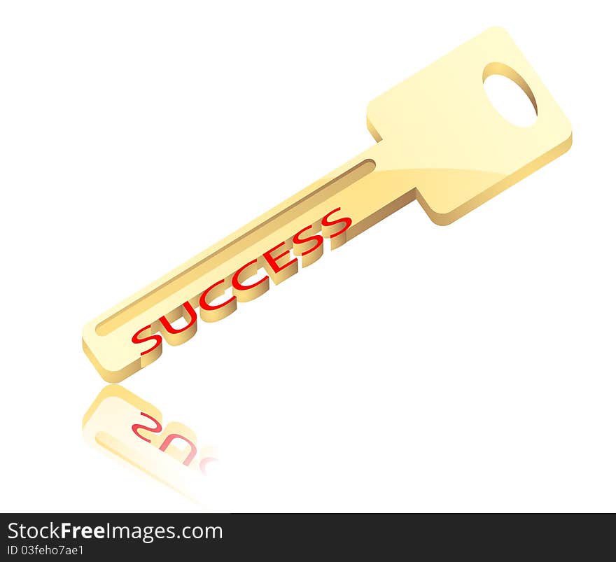 Illustration of the gold key with inscription success. Illustration of the gold key with inscription success.