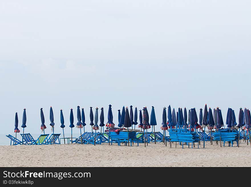 Blue beach chairs