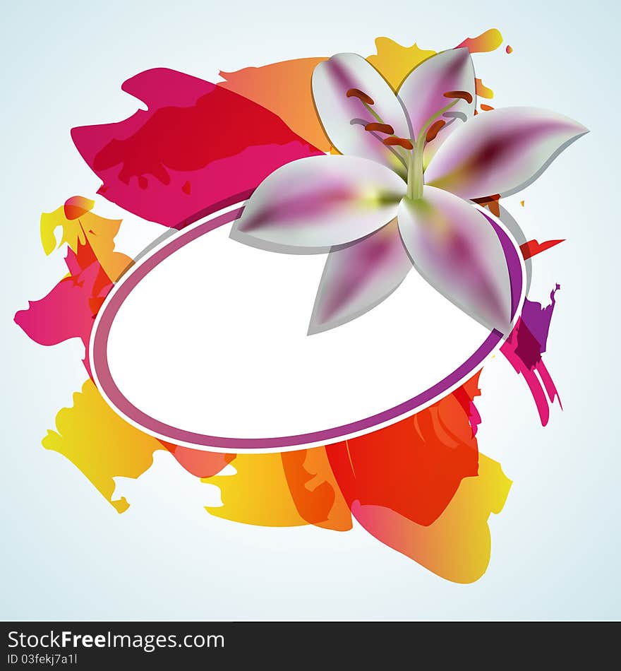 Vector abstract background with lilia flower