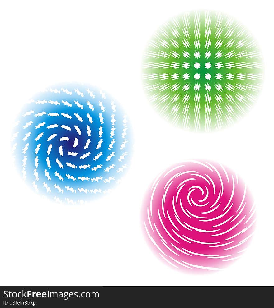 Bright textured circles on white