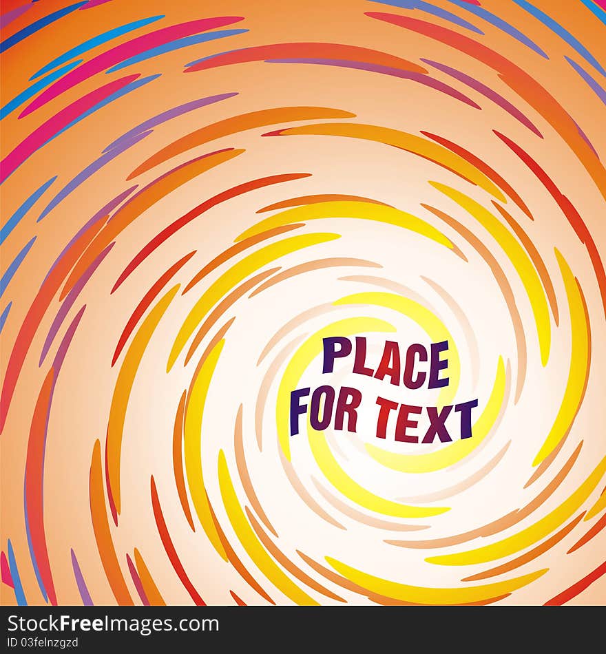 Bright background with a colored stylized swirl