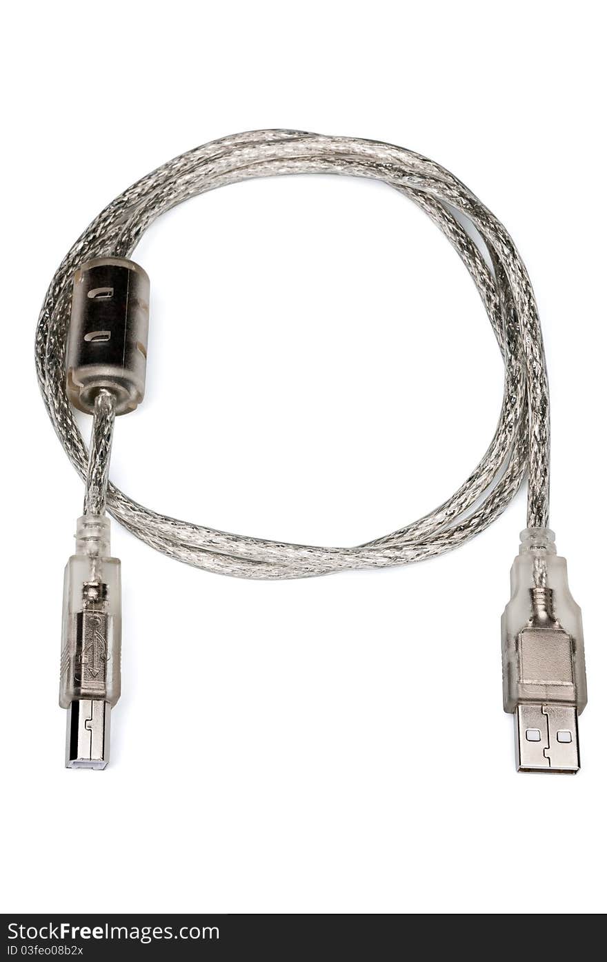 Silver Usb To Printer Cable With Filter