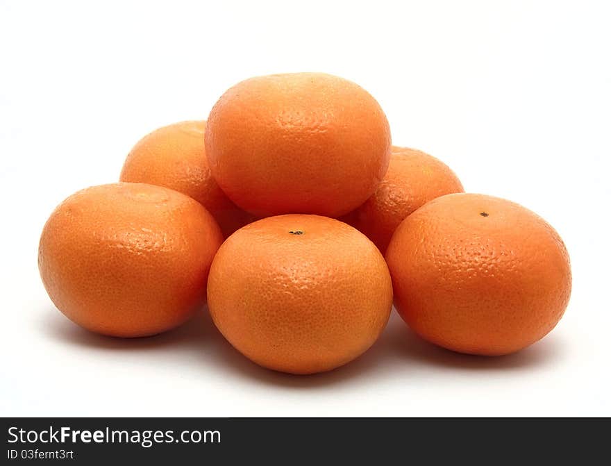 Few oranges isolated on white. Few oranges isolated on white