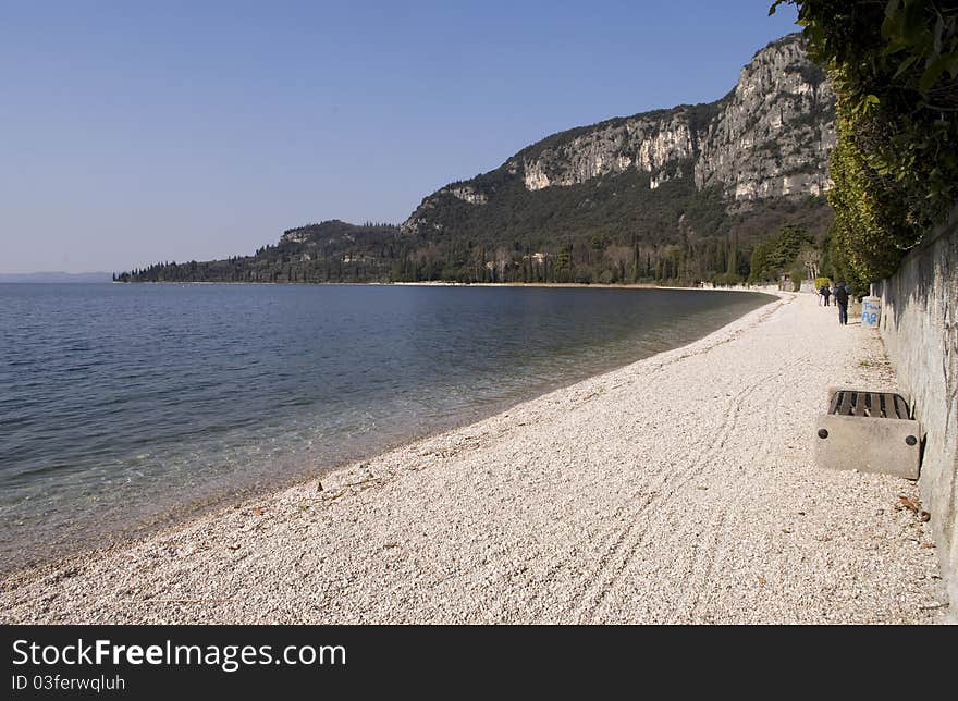 Promenade near Garda on the lake of Garda, Italy. Promenade near Garda on the lake of Garda, Italy