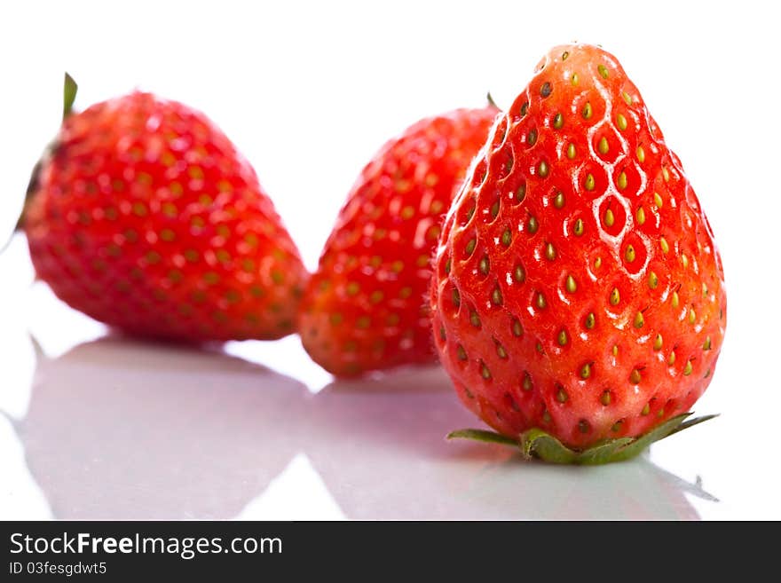 Fresh strawberry on white background